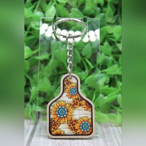 Sunflower and Leopard Print Key Holder